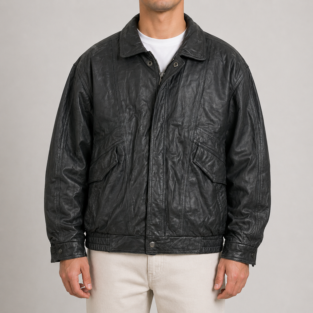 LEATHER JACKET (M)